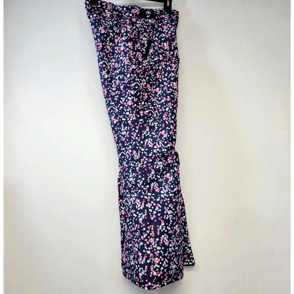 New Roebuck & Co Snow Pants Girls Large 14 Navy Blazer Water Resistant Dots - Picture 5 of 16
